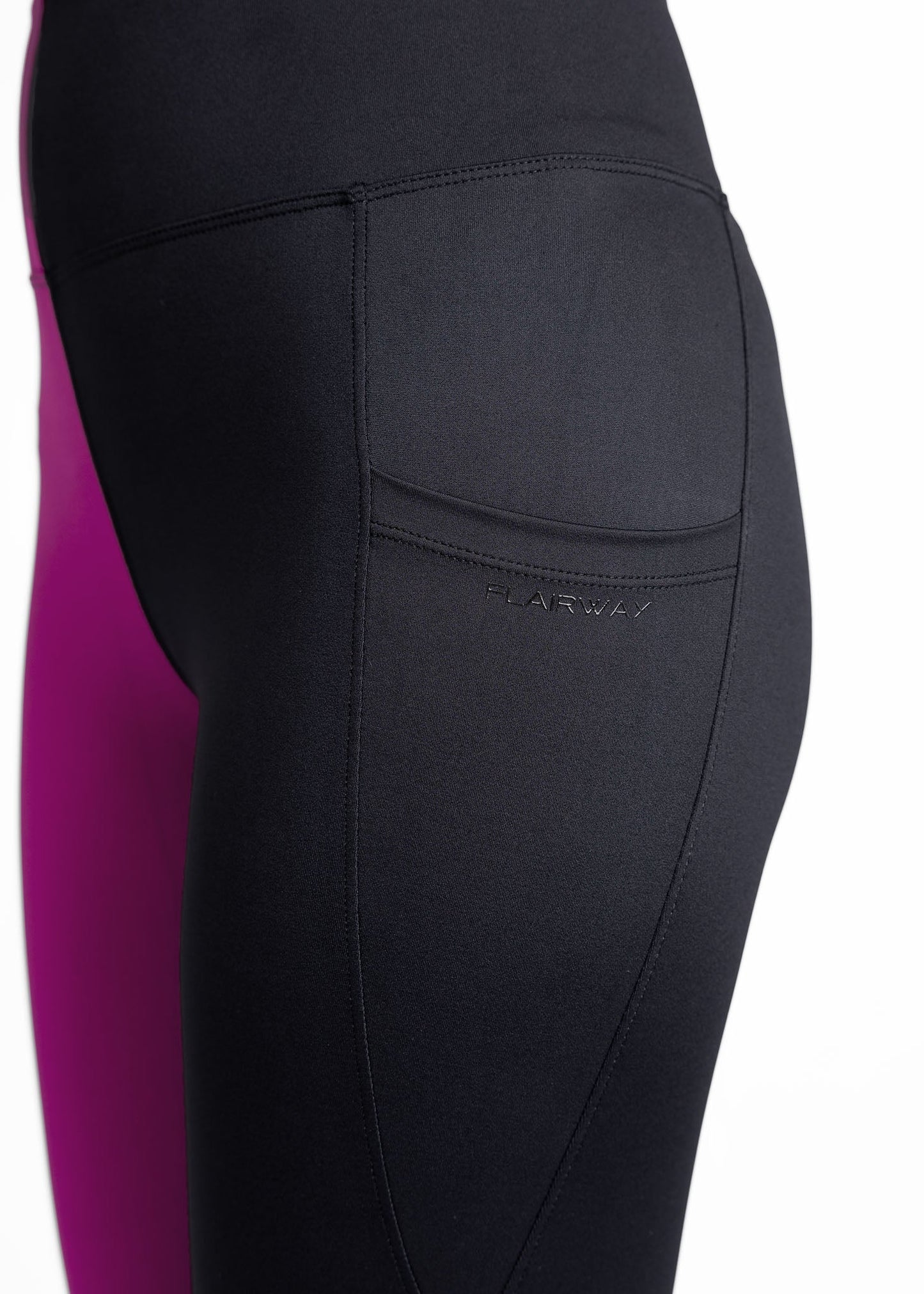 high-waisted, flare women golf leggings (wine/black)