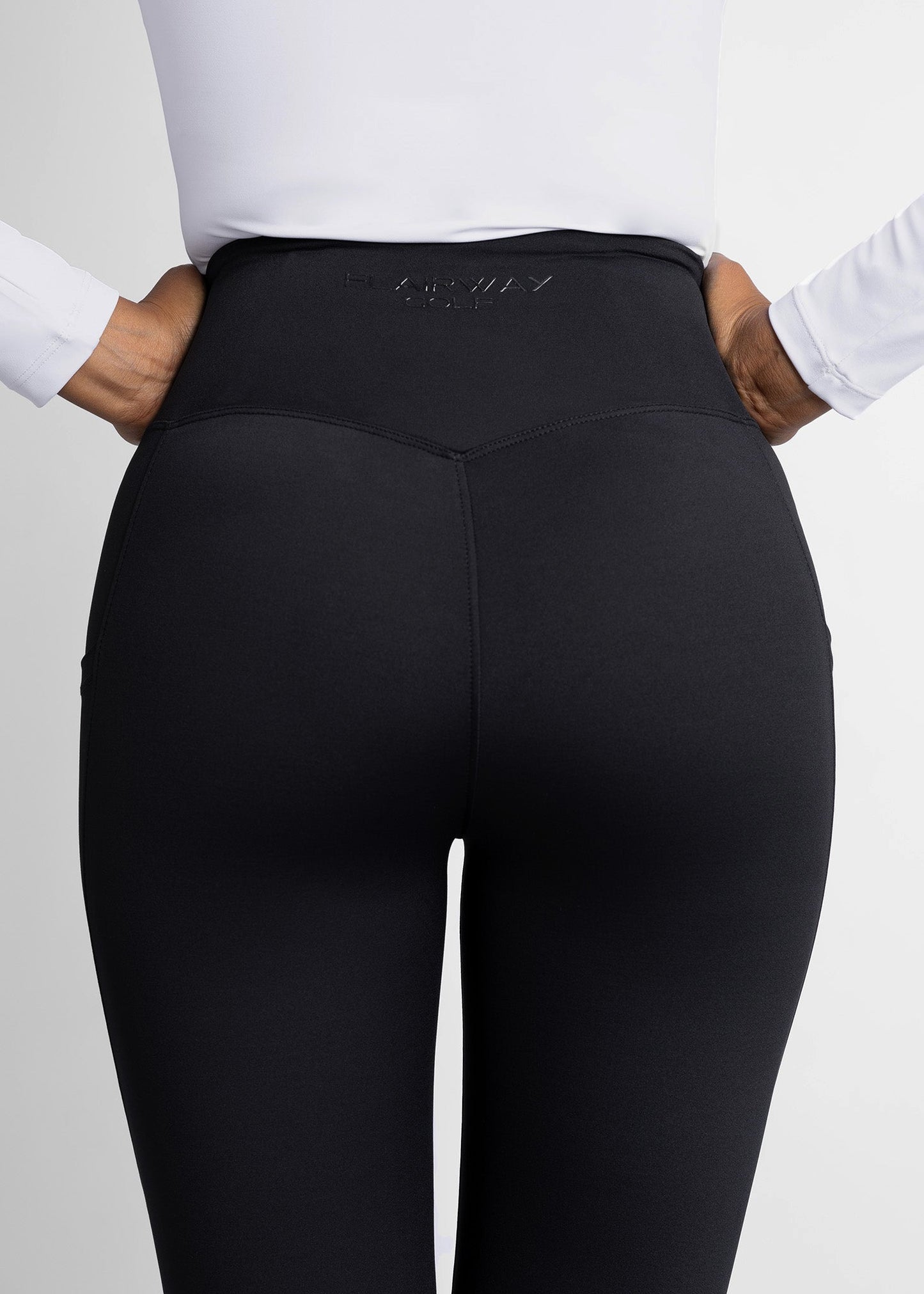 high-waisted, flare women golf leggings (black)
