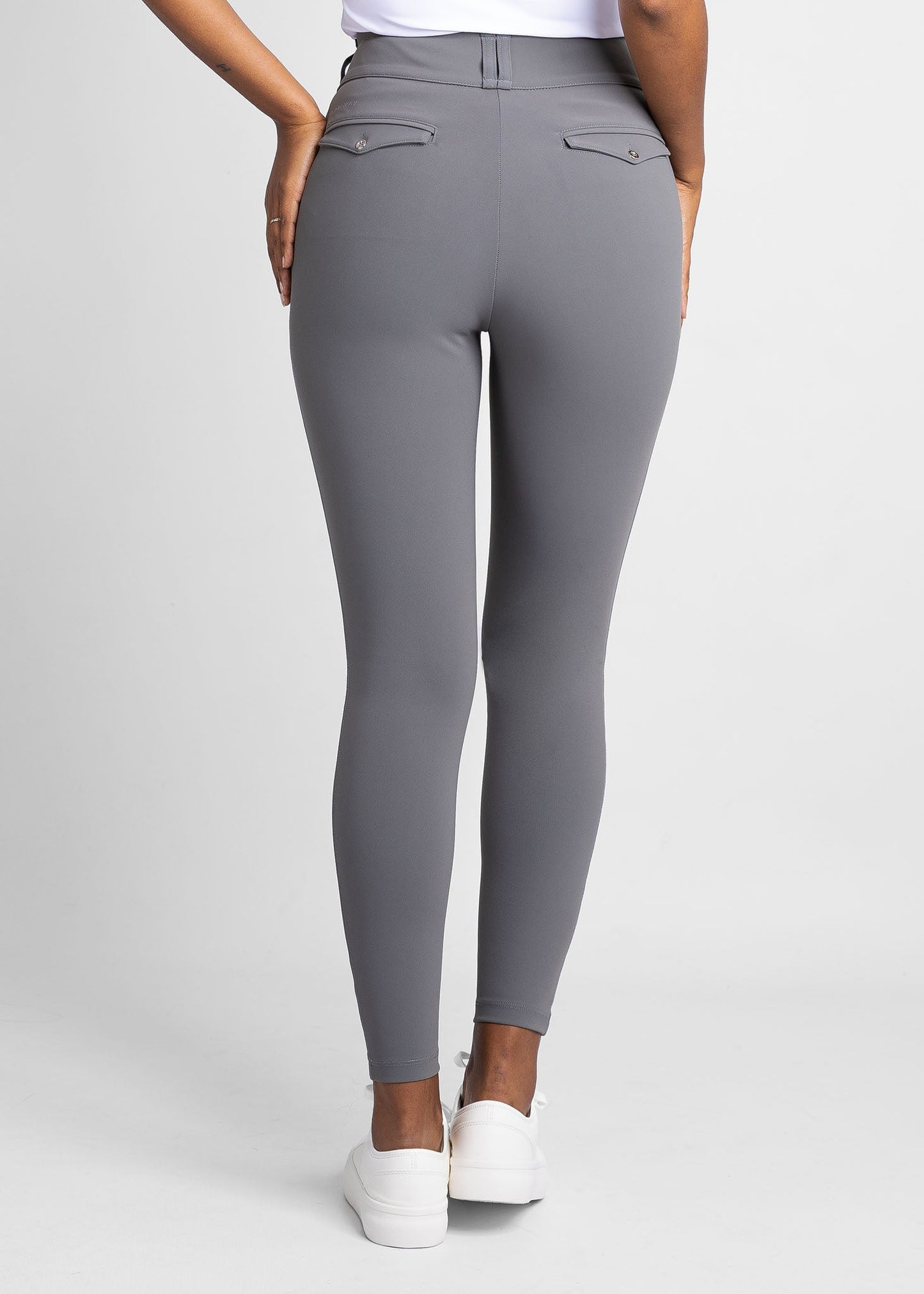 women high-waisted stretchy  golf pants (grey)